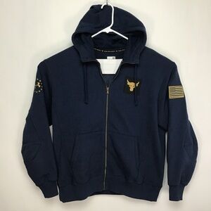 Under Armour Project Rock men’s long sleeve full zip sweatshirt hoodie large